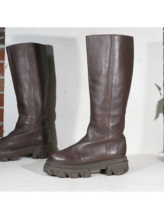 ALOHAS Shoes - Alohas Brown Leather Chunky Lug Sole Knee High Boots EU 40 US 9 Made in Spain